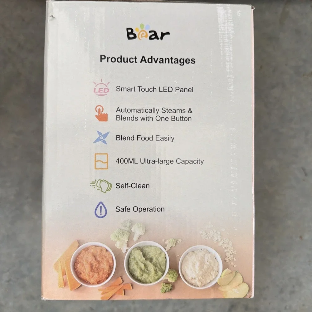 Bear 2024 Baby Food Maker | One Step Baby Food Processor Steamer Puree Blender